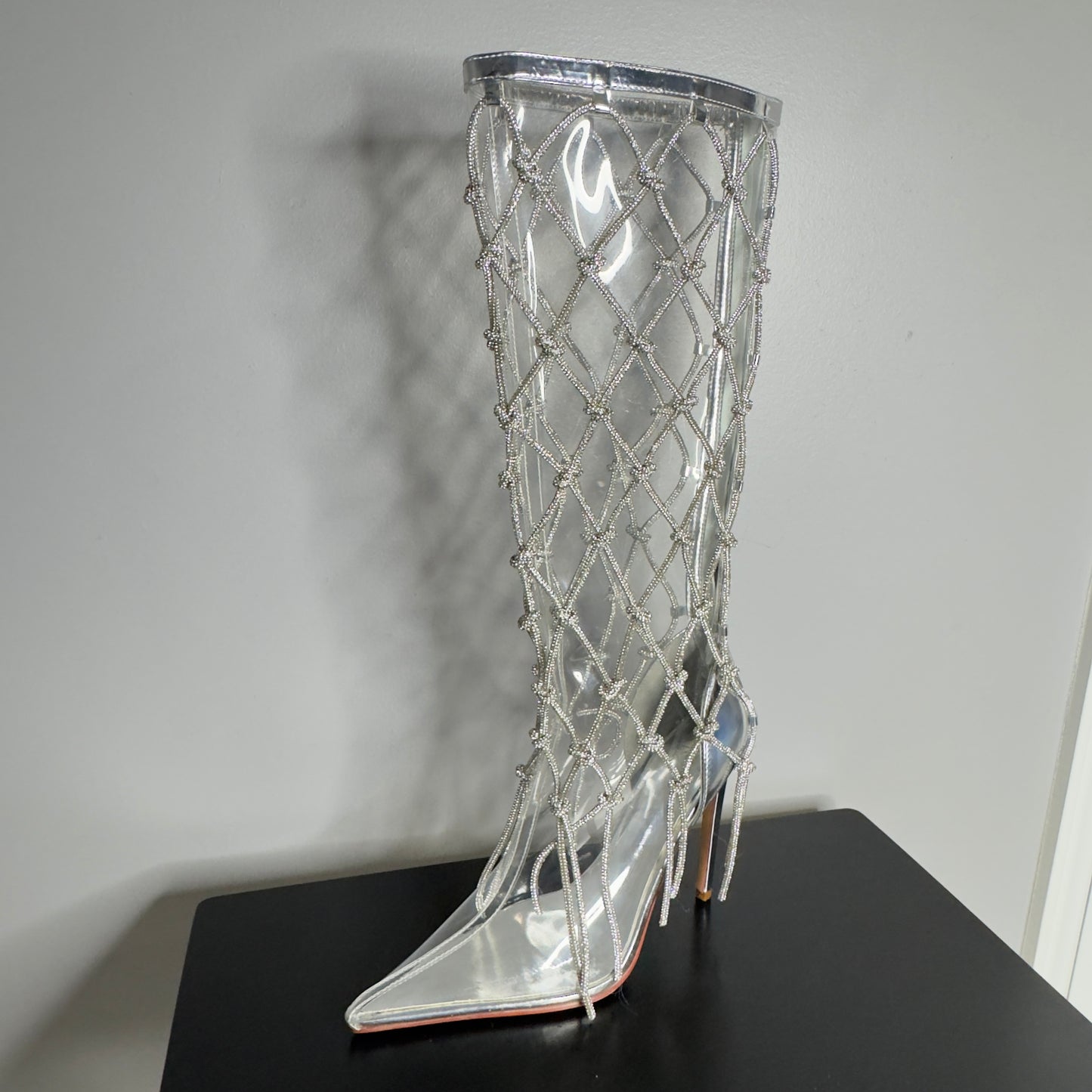 Clear & Silver Web Boot