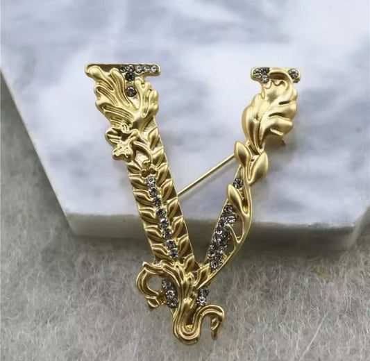 Luxury V Brooch Pin